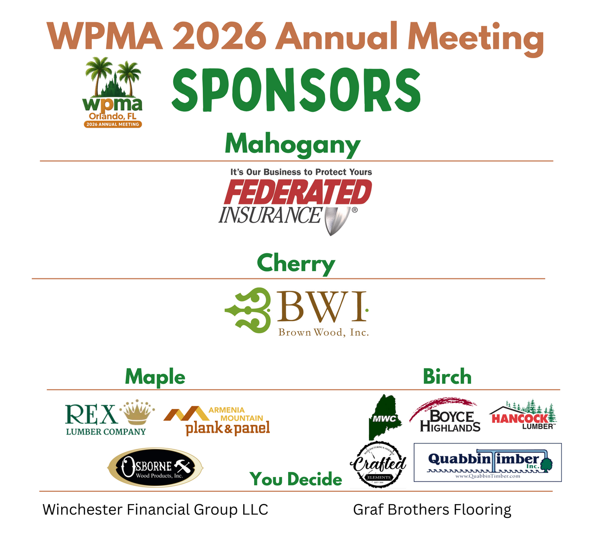 WPMA 2026 Sponsors